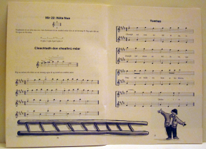 Work Sample:  Top quality page design featuring music notation by Playright Music Ltd., London, UK